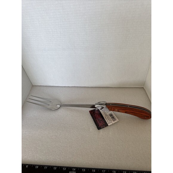 Charcoal Champion Folding Handle Fork Camping Or Grilling at Home Easy Storage - Picture 11 of 14